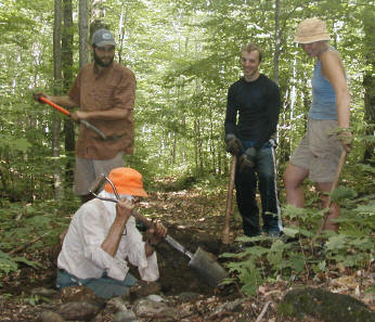 Building water bars on Gleason Trail